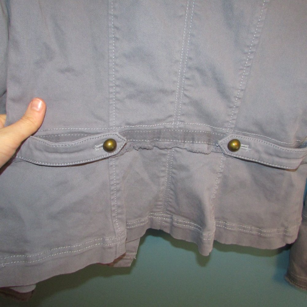WHBM blue-gray Button-Front Jacket - Picture 8 of 10